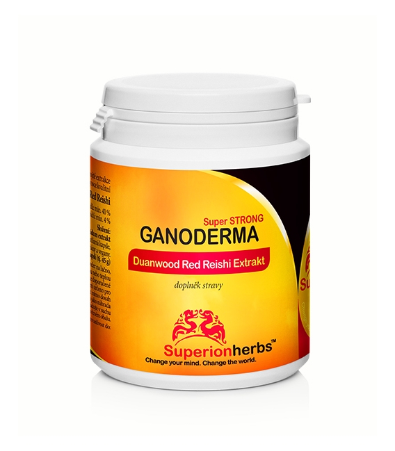 Ganoderma, Duanwood Red Reishi - 90 kps x 500 mg, extrakt 40 % polysacharidov