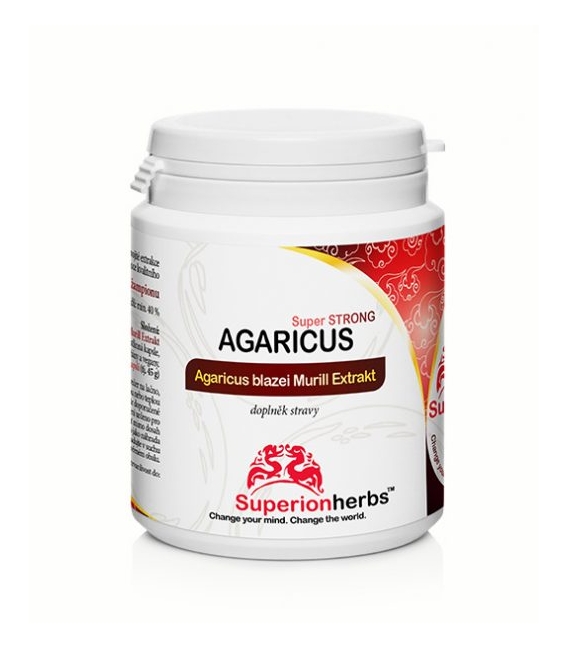 Agaricus Blazei Murill – 40 % polysacharidov, 90 kps x 500 mg, Superionherbs
